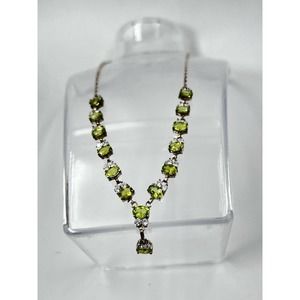 Natural Peridot Gemstone 925 sterling silver Handmade necklace